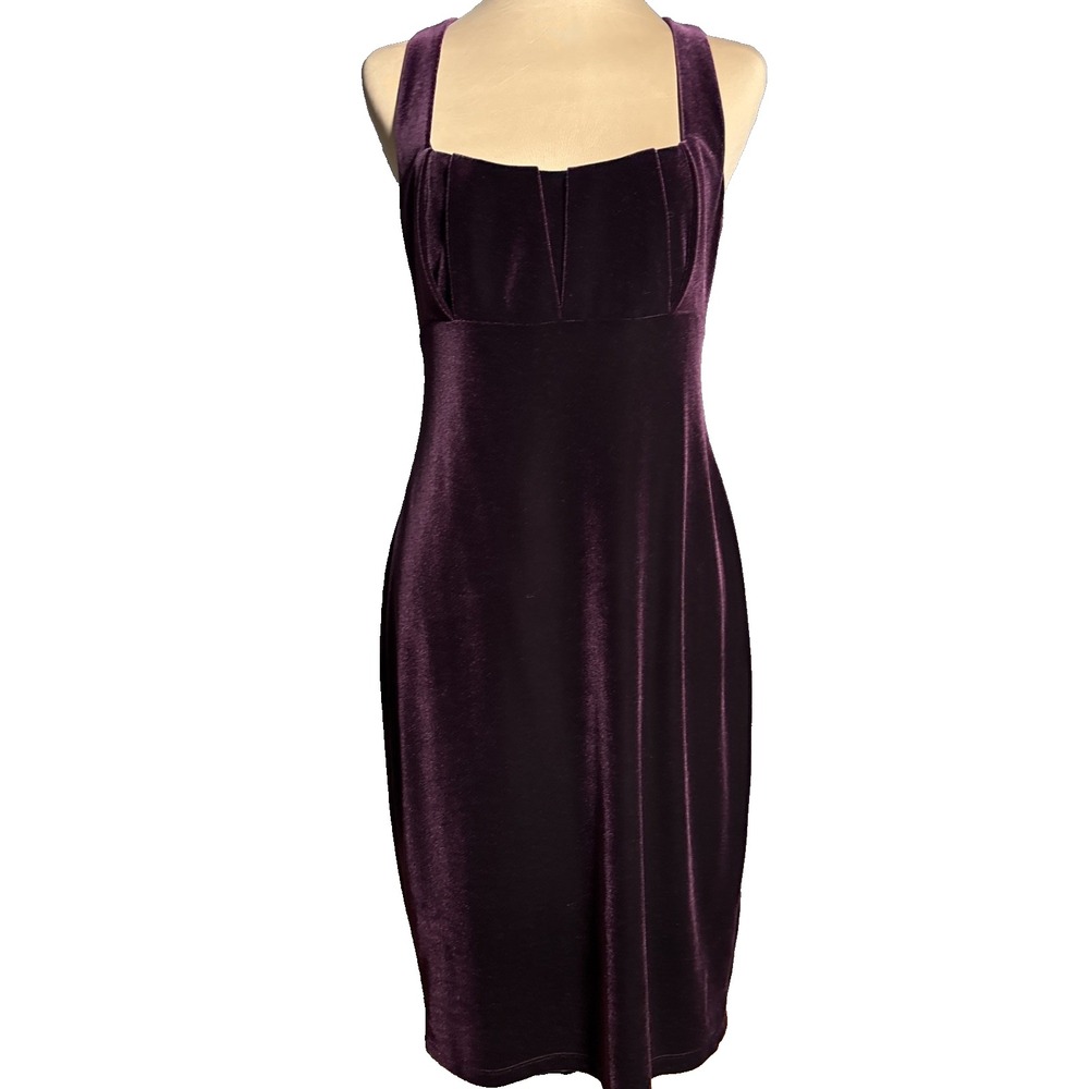 Vintage 90s Whimsigoth Velvet Dress Womens 8 Witchy Vamp David Meister Burgundy